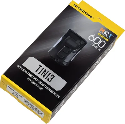 The image shows the retail packaging of a Nitecore TINI 3 keychain flashlight.