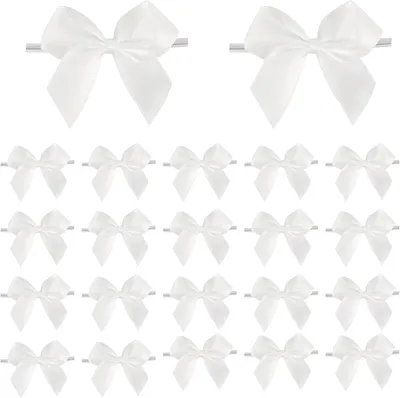 Produktbild von Pack von 50 Dekorativen Schleifen, Selbstklebende Satinbögen 9x8,5 cm, für Hochzeiten, Feiern