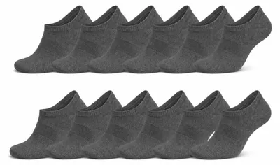 Produktbild von Sneaker-Socken 12 Paar Herren Damen Baumwolle Füßlinge Kurzsocken 12 Paar, Dunkelgrau 35-38
