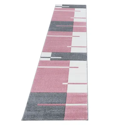 Produktbild von Hawaii Streifen teppich kurzflor läufer 80x300cm rosa