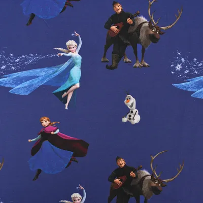 Produktbild von Jerseystoff Meterware Disney Frozen dunkelblau Digitaldruck 1,5m