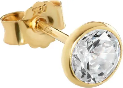 Produktbild von Einzel 5,3mm Ohrstecker Gelbgold 750 Gold Ohrringe 18 Karat Zirkonia Weiß 2626