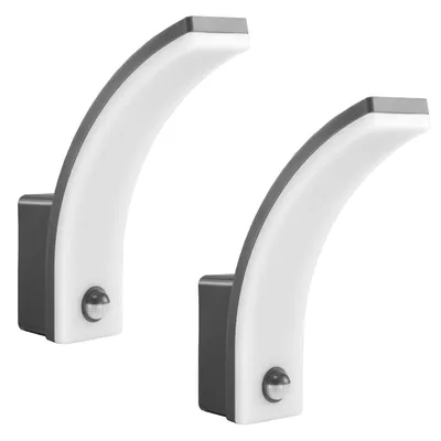 Zdjęcie produktu dla 2x Maclean czujnik ruchu lampa LED czujnik ruchu PIR szary 20W IP65 2000lm neutralny biały (4000K) MCE512 GR