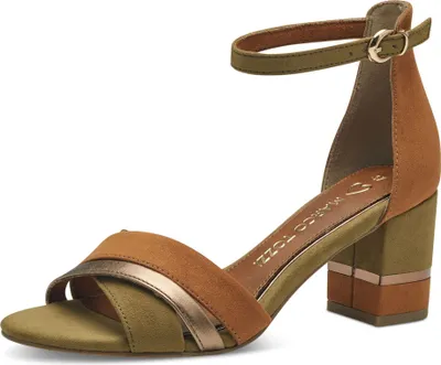 Produktbild von MARCO TOZZI Damen Sandalette geschlossene Ferse Colorblock 2-28036-42, Größe:37 EU, Farbe:Grün