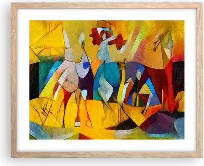 Produktbild von Gerahmtes Poster - Rahmen in heller Eiche - Abstraktion modern - 50x40 cm - Wand Bild - Wanddeko - Wandbilder - Wandposter - Bilderrahmen - Bilder - Kunstdruck - Wandbild - P2NAA50x40-3455