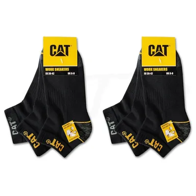 Produktbild von 6 Paar CAT CATERPILLAR WORK SNEAKERS ArbeitsSneaker ArbeitsSocken in schwarz, Größe 43-46, kurze Sneaker Socken kurze Arbeitssocken Strümpfe Füsslinge