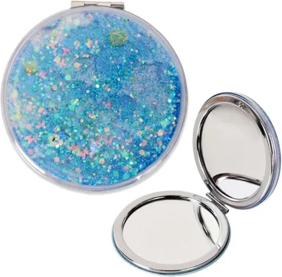 Imagen del producto de Espejo de maquillaje pequeño, de doble cara, plegable, con aumento, ideal para llevar en el bolso