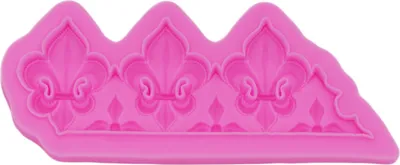 Produktbild von Fondantform aus Silikon, 3x heraldische Lilie, ca. 18x7,5x1 cm