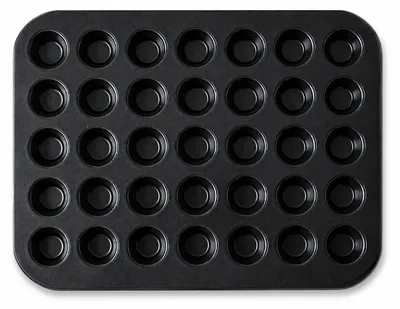 Obrázok produktu pre 35-dielna mini forma na muffiny, plech na mini cupcakes s nepriľnavou povrchovou úpravou z uhlíkovej ocele, 35 malých foriem na koláče a quiche na pečenie v rúre