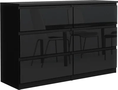 Produktbild von Kommode Origo 140 cm Hochglanz. Variante: Farbe Schwarz Hochglanz