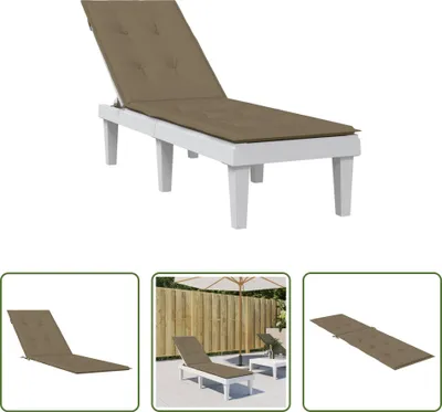 Immagine prodotto di The Living Store cuscino per sdraio Melange Taupe (75+105)x50x3 cm tessuto