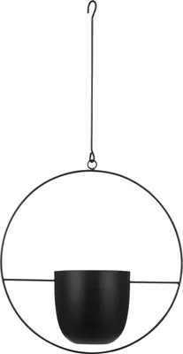 Produktbild von Mica Decorations Dexter Hängender Blumentopf - L34 x B14 x H65 cm - Schwarz
