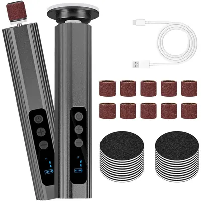 Produktbild von Elektrischer Fußpflege-Hornhautentferner, 9 Stufen, LED Display, kabellos, Nano-Glas, 10PCS Schleifringe + 20PCS Schleifpads