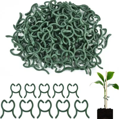 Produktbild von 200 PCS Pflanzenclips Wiederverwendbar Pflanzenklammern für Kletterpflanzen Klein Pflanzenklammern Tomatenclips, Gartenklammern für Unterstützen Pflanzen Gemüse Obst