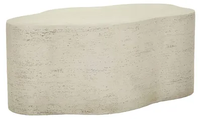 Produktbild von Moderner Couchtisch "Cloud" in MGO Creme, 92,5 x 54,8 x 40 cm – Organisches Design und Material in Steinoptik