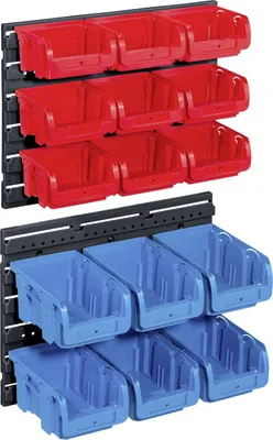 Produktbild von allit Sichtlagerkasten-Set ProfiPlus >C< 1+2/17, rot/blau