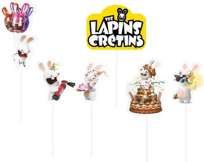 Image de 6 brochettes de gâteaux Raving Rabbids -