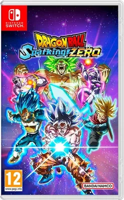 Game cover art for DRAGON BALL: Sparking! ZERO, featuring multiple Dragon Ball characters in action poses against a starry purple background.