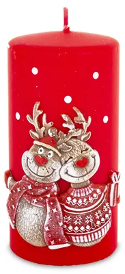 Produktbild von Weihnachtskerze aus rotem Paraffin, 17,5 x 7 x 7 cm