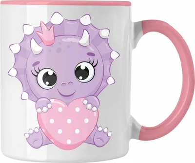 Produktbild von Trendation - Dinosaurier Tasse Grafik Geschenk Lustig Mädchen (Rosa)