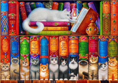Produktbild von BLUEBIRD Puzzle Katzenbibliothek 1000 dlks