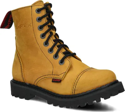 Produktbild von NAGABA Stiefel Damen Herren Springerstiefel 8-Loch - Leder - Gelb - 38