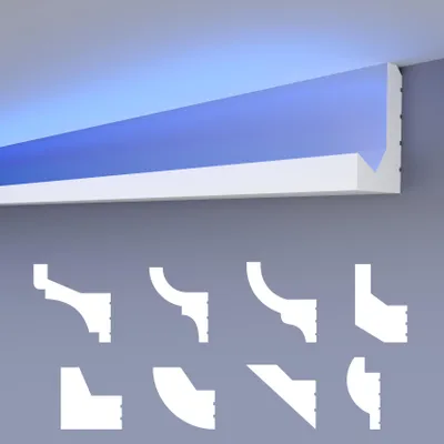 Produktbild von HEXIMO LED Stuckleisten klassisch, XPS Styropor indirekte Beleuchtung Wand- & Deckenleisten Lichtleisten Beleuchtung Styropor Deckenleisten (30,6 Meter HLED 29)