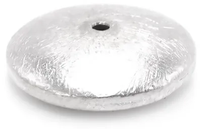 Produktbild von Vintageparts Scheibenperle oval 925 Silber matt geschliffen 16 mm, 1 Stück