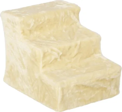 Image de Escalier pour chien Fortuna Lai Escalier pour animaux à 3 marches de 35 cm, aspect peluche, escalier pour chat pour lit, canapé, chats jusqu'à 4,5 kg, beige