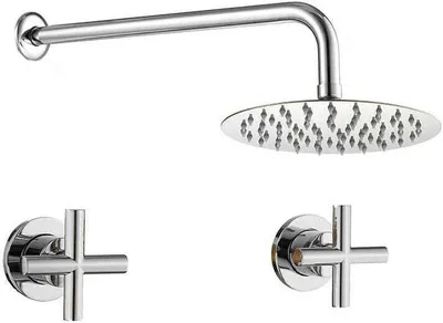Produktbild von Unterputz-Zweigriff-Duscharmatur CARBINI chrom Duschkopf Ø 20cm