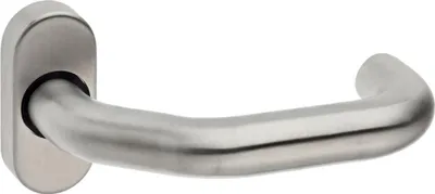 Produktbild von Dieckmann Türdrücker Lochteil für Rahmentüren auf Rosette U-Form gekröpft VA fein matt - 1301203300
