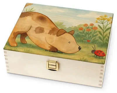 Produktbild von Mr. & Mrs. Panda Teebeutel Organizer Hund Marienkäfer Design - Weiß - Geschenk, Mischlingshund, Tee, Aufbewahrung Holz, Neugierig, Teedose, Sprüche, Teebehälter, Teebox