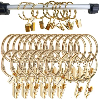 Imagen del producto de Juego de 30 clips metálicos para cortinas con anillos
