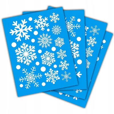 Immagine prodotto di KRUMAD Decorazione natalizia per finestre 100x fiocchi di neve - Adesivi riutilizzabili per finestre natalizie - Adesivi autoadesivi per finestre con fiocchi di neve