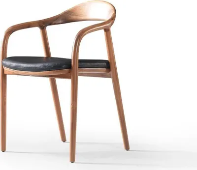 Obrázek produktu pro Designová židle dřevo čalouněné židle jídelna kůže