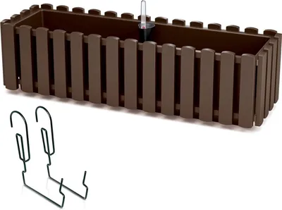 Produktbild von květináč truhlík s držákem 58cm BOARDEE FENCYCASE W DDEF600W-R222 hnědý plastový PROSPERPLAST