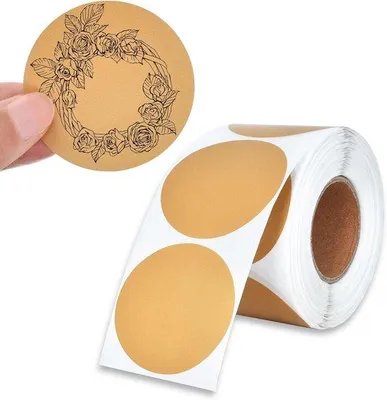 Produktbild von Famanu Selbstklebende Sticker 50mm - 600 Stück für Büro, Zuhause und Einzelhandel