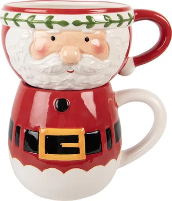 Obrázok produktu pre Clayre & Eef Hrnček Father Christmas 400 ml / 500 ml Červená keramika