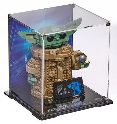 Productafbeelding van Zwarte displayvitrine met bedrukte achterwand voor LEGO® Star Wars 75318 – The Child