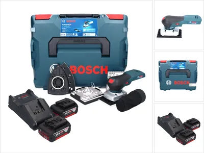 Image de Bosch GSS 18V-13 Ponceuse vibrante sans fil 18 V + 2x batterie 5,0 Ah + chargeur + L-BOXX