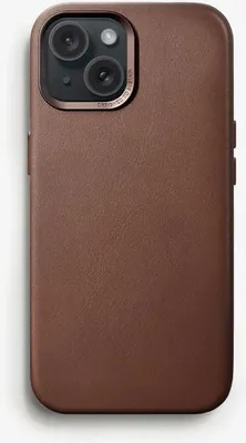Produktbild von Woodcessories  Leather Case MagSafe iPhone 15 Plus Brown