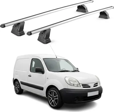 Image de Barres de toit transversales Alu pour Nissan Kubistar 2003-2009 Gris 2Pcs