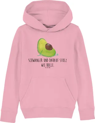 Produktbild von Mr. & Mrs. Panda Kinderpullover Avocado Schwangerschaft 5-6 Jahre (110/116) - Baumwolle Pink - Geschenk, Sweatshirt, Liebe, Geburt, Hoodie, Wunder, Kapuzenpulli, Babyparty