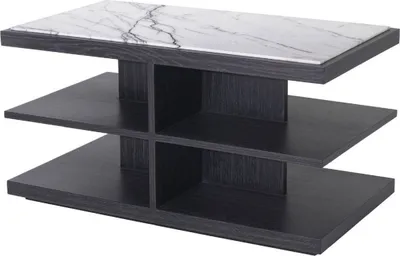 Produktbild von Casa Padrino Luxus Beistelltisch Weiß / Lila / Anthrazitgrau 92 x 50 x H. 48 cm - Massivholz Tisch mit Marmorplatte - Wohnzimmer Möbel - Luxus Möbel