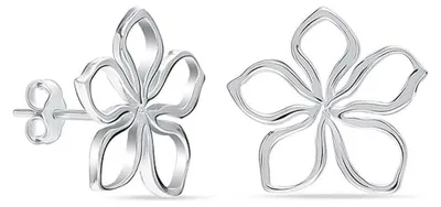 Imagen del producto de Aretes para mujer con forma de flor, fabricados en plata de ley 925, modelo BIPE069