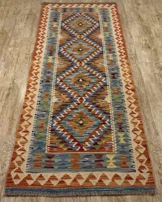 Produktbild von Teppich KELIM ORIGINAL | Farbe: Multi; Größe: 71x192 cm | strapazierfähig und leicht zu reinigen | Wohnzimmer | Schlafzimmer