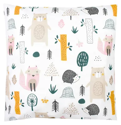 Produktbild von TupTam Kinder Kissenbezug Kissenhülle Dekorativ Gemustert, Farbe: Waldtiere, Größe: 40 x 80 cm