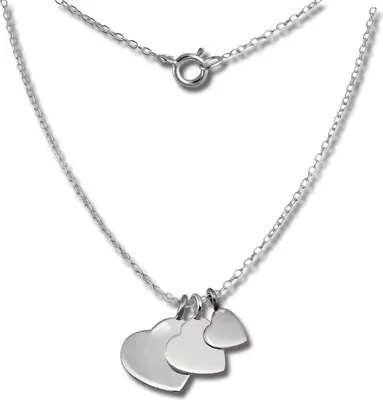 Produktbild von SilberDream Halskette 45cm 925 Silber Damen Schmuck Herzen silber SDK8001J