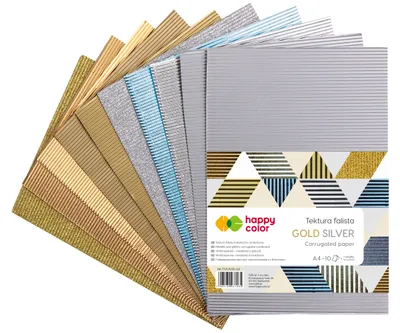 Imagen del producto de Papel de calco Happy Color, formato A4, 10 hojas, colores dorado y plateado, número de artículo 7085