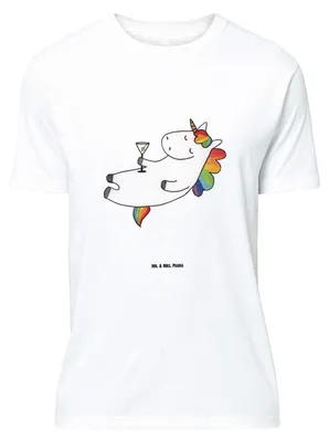 Produktbild von Mr. & Mrs. Panda Größe M T-Shirt Einhorn Cocktail - Weiß - Geschenk, Caipirinha, Spruch, Geburtstag, Shirt, Tshirt, Unicorn, Herren, Einhörner, Lustig, mit